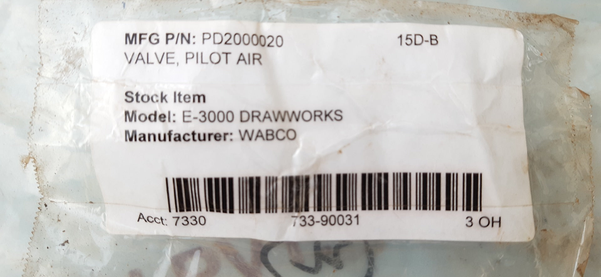 Wabco p53001t pilot air valve