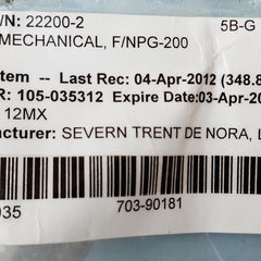 Severn trent 22200-2 Mechanical seal kit