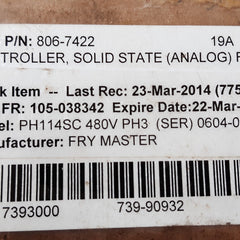 Frymaster 8067422 cm/elc fv analog control