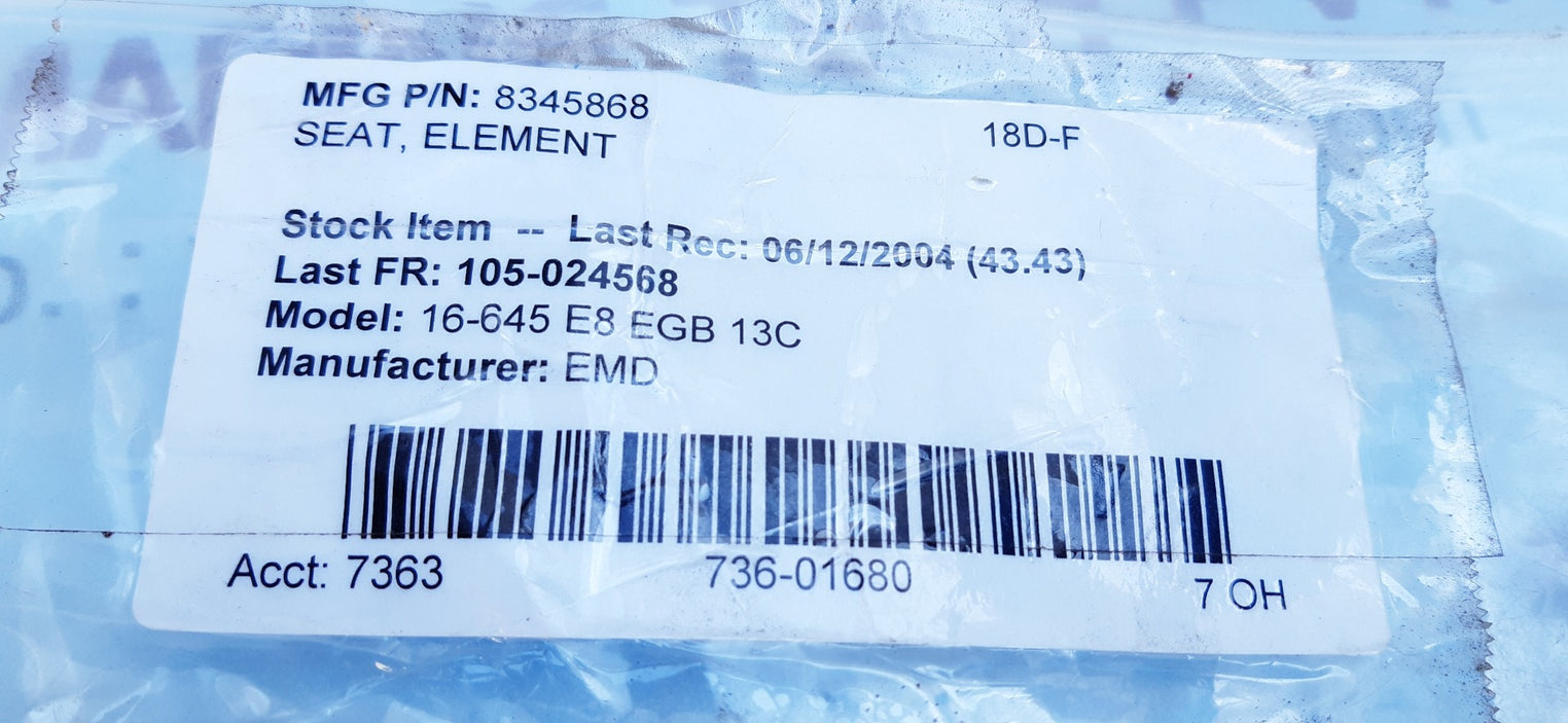 Emd 16-645 e8 egb 13c seat element