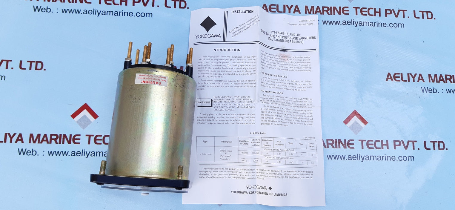 Yokogawa ab-40 ac kilovars mater 103281a-2000kvar