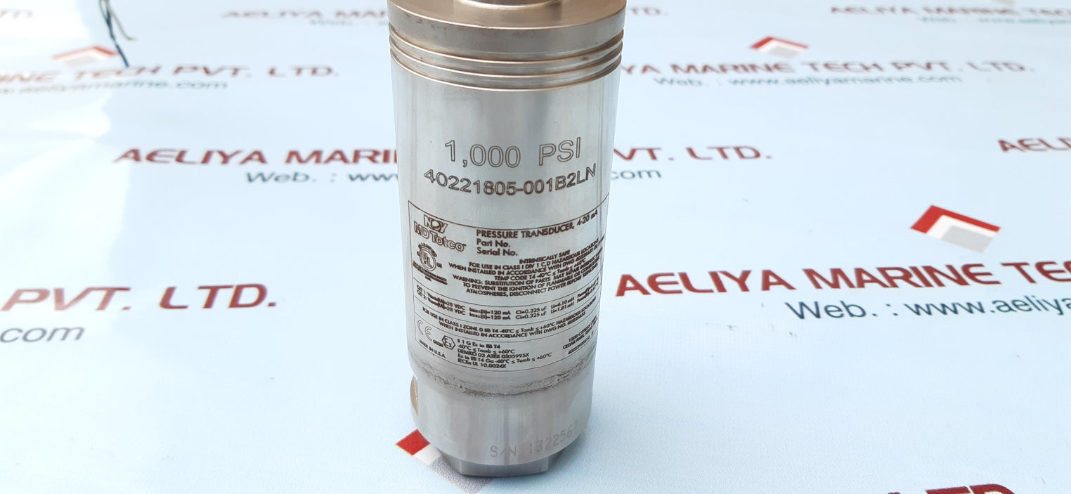 Nov md totco 40221805-001b2ln pressure transducer 1000 psi