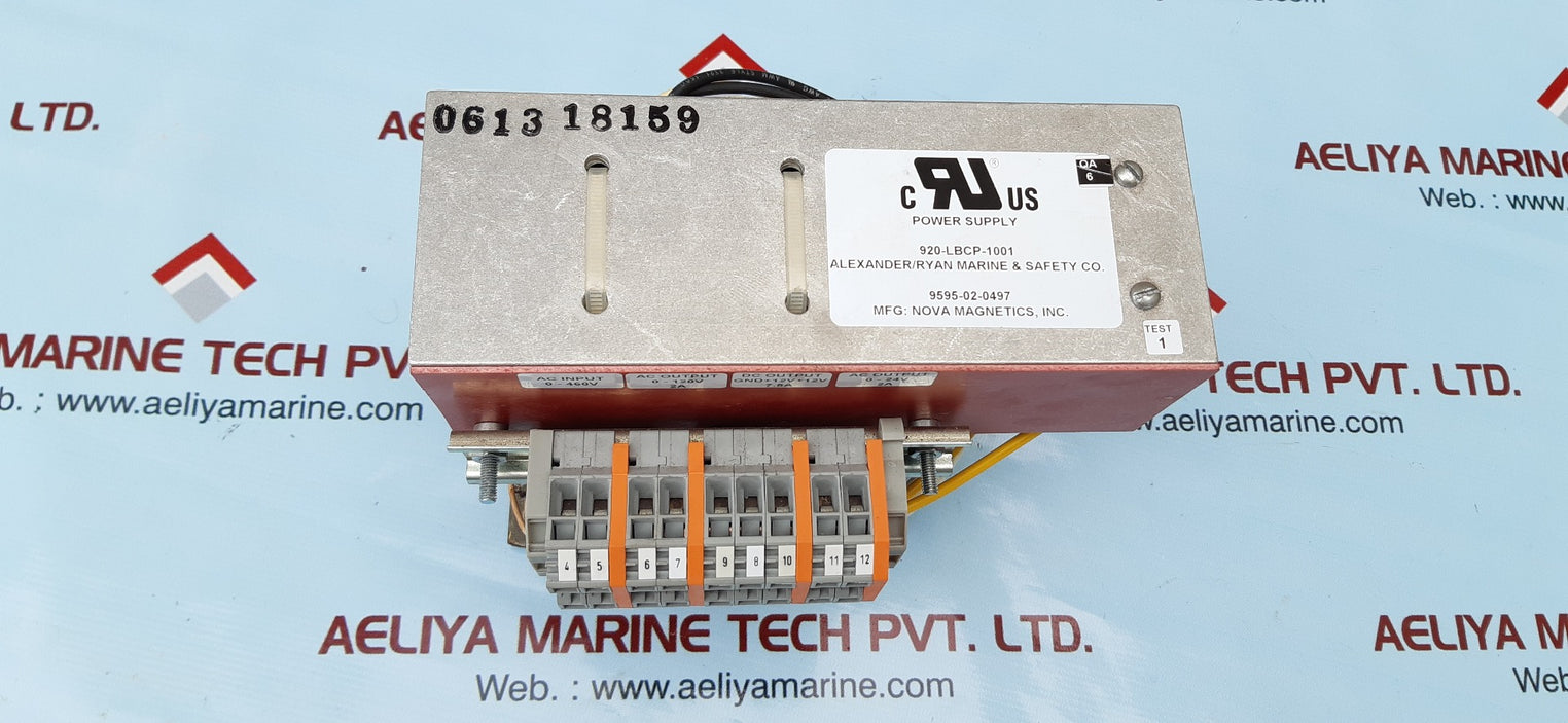 Nova 920-lbcp-1001 power supply for lifeboat winch control panel