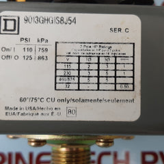 Square D 9013ghg1s8j54 pressure switch