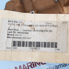 Parker m00080055 3-way manual valve