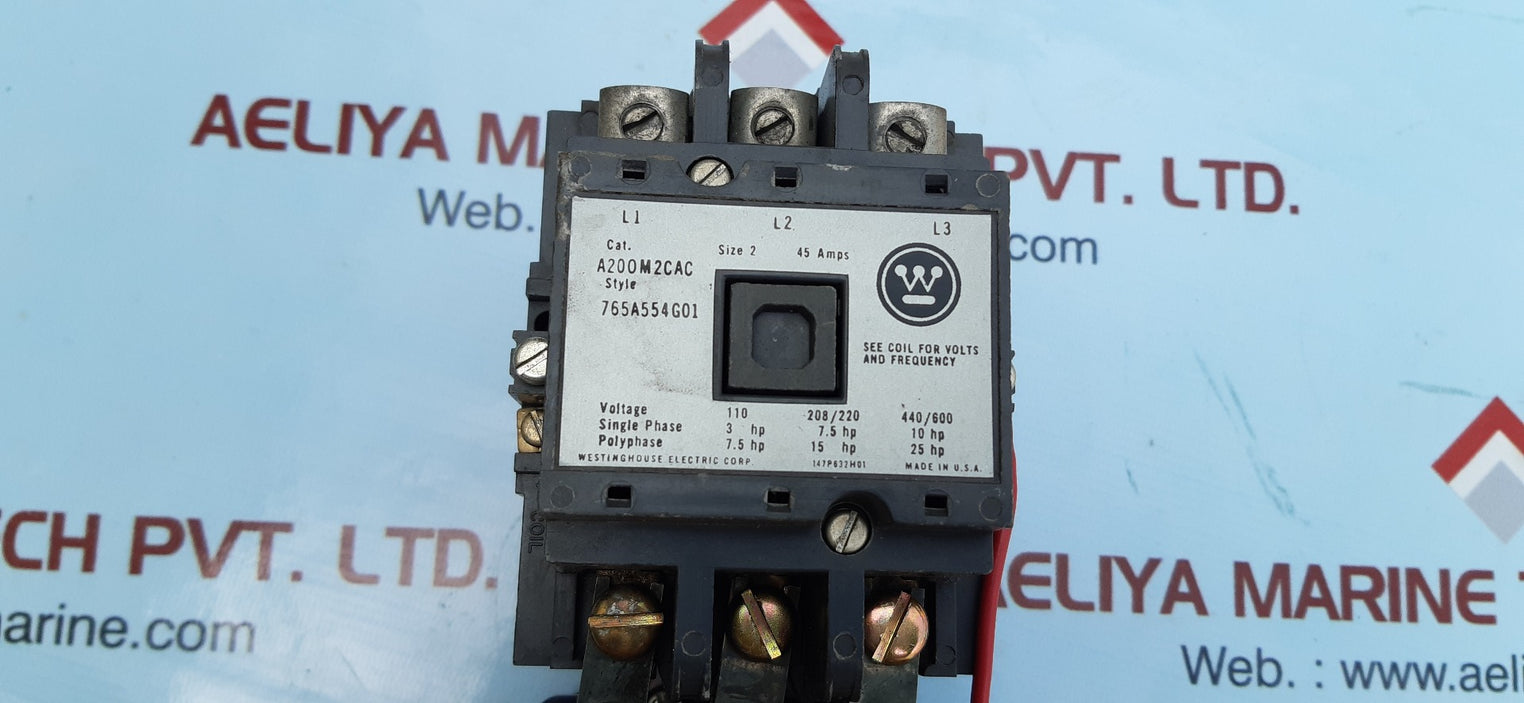 Westinghouse a200m2cac motor control starter 765a554g01