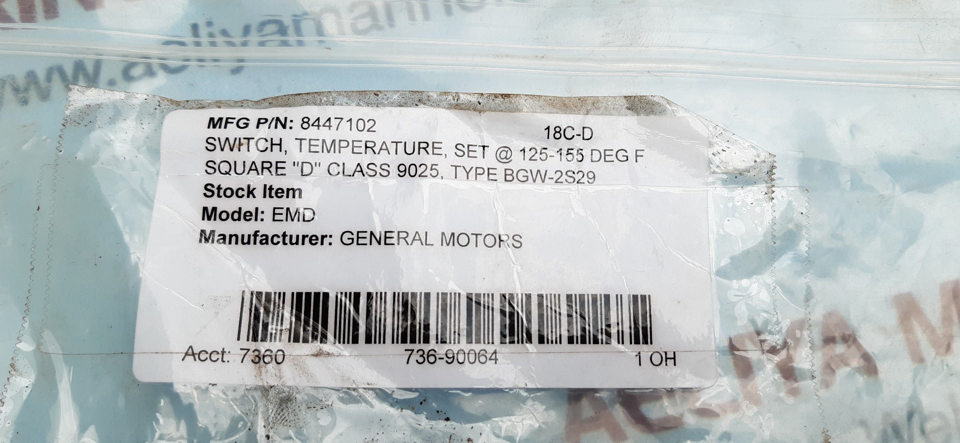 Square d class 9025 gzw2-s107 pressure switch ser. c