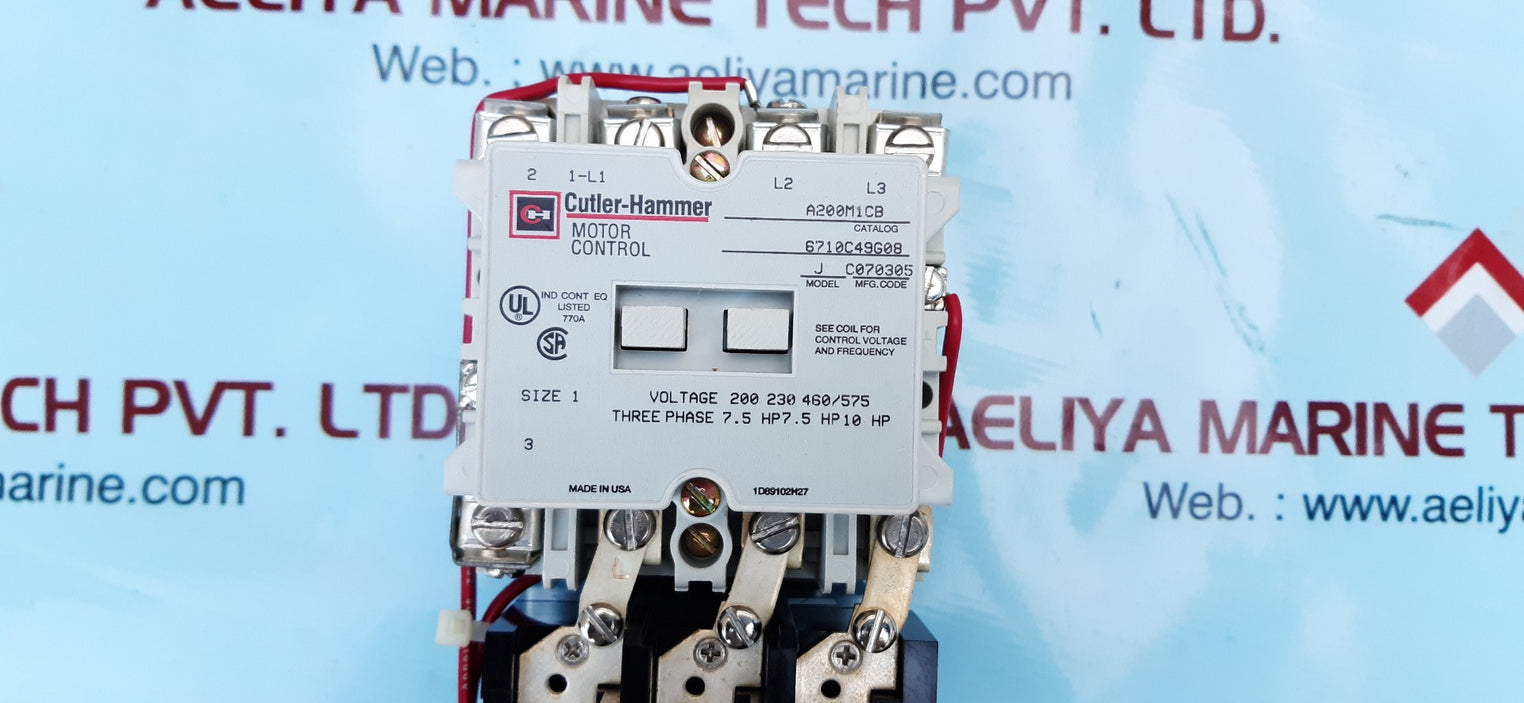 Cutler-hammer eaton a200m1cb 3pole motor control 6710c49g08