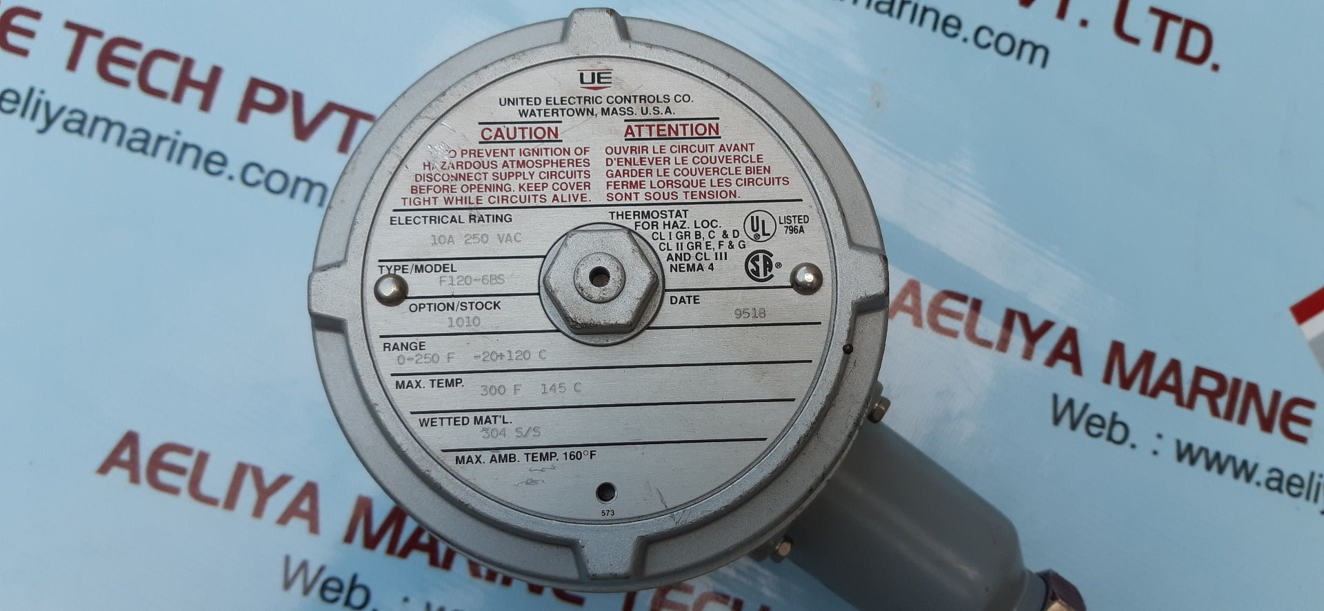 United electric f120-6bc thermostat 10a 