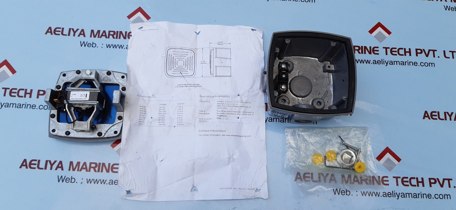 Edwards signaling 876n5 weatherproof vibrating horn 120v 50/60hz 0.125a
