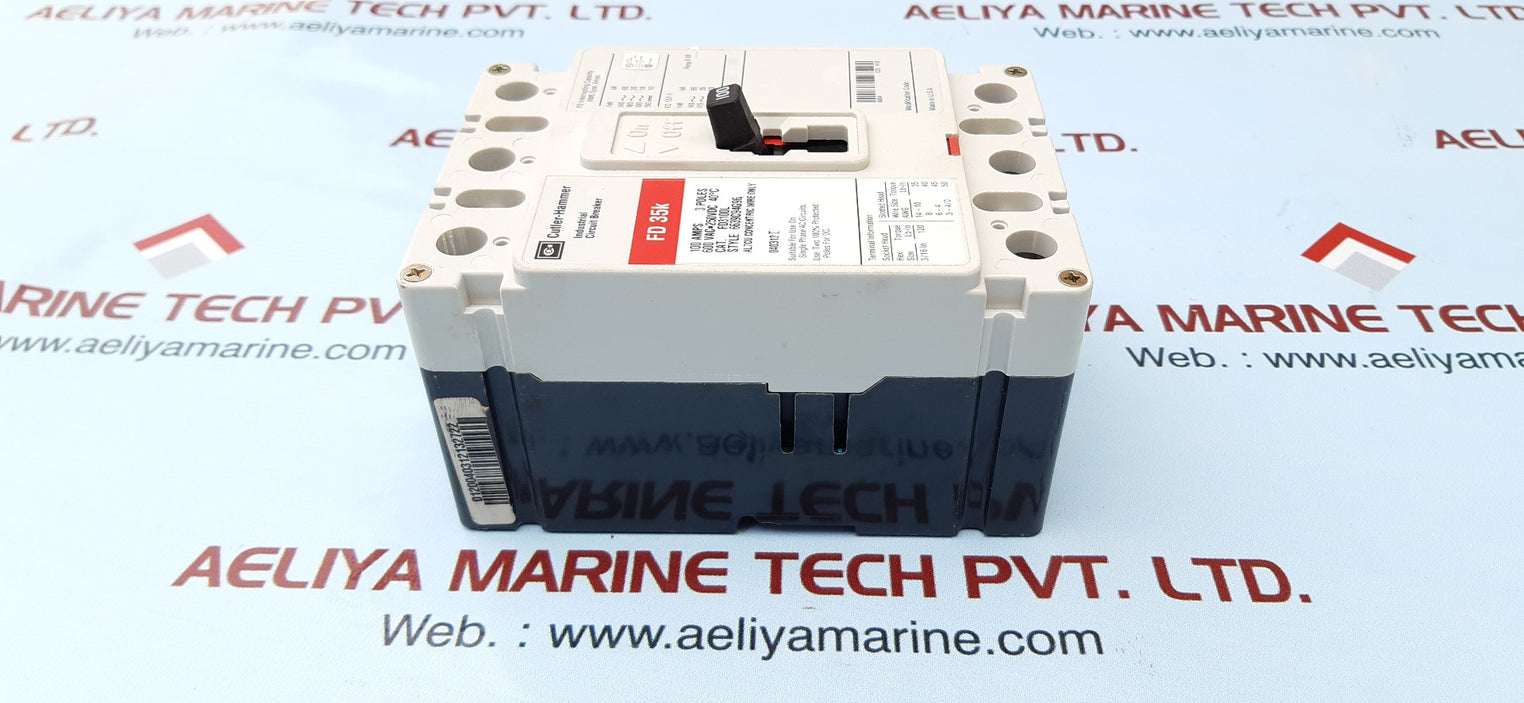 Eaton cutler hammer fd35k 3 pole circuit breaker 100 amps