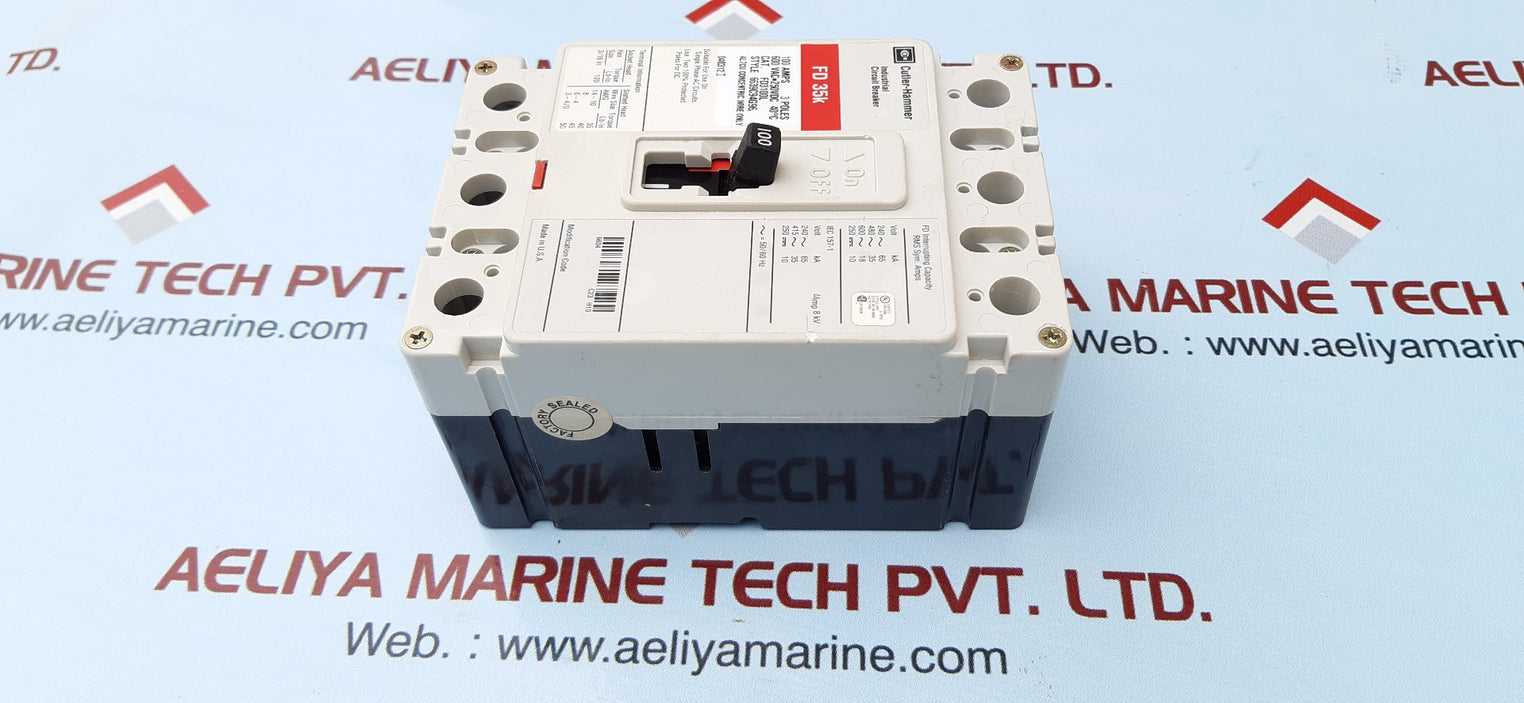 Eaton cutler hammer fd35k 3 pole circuit breaker 100 amps