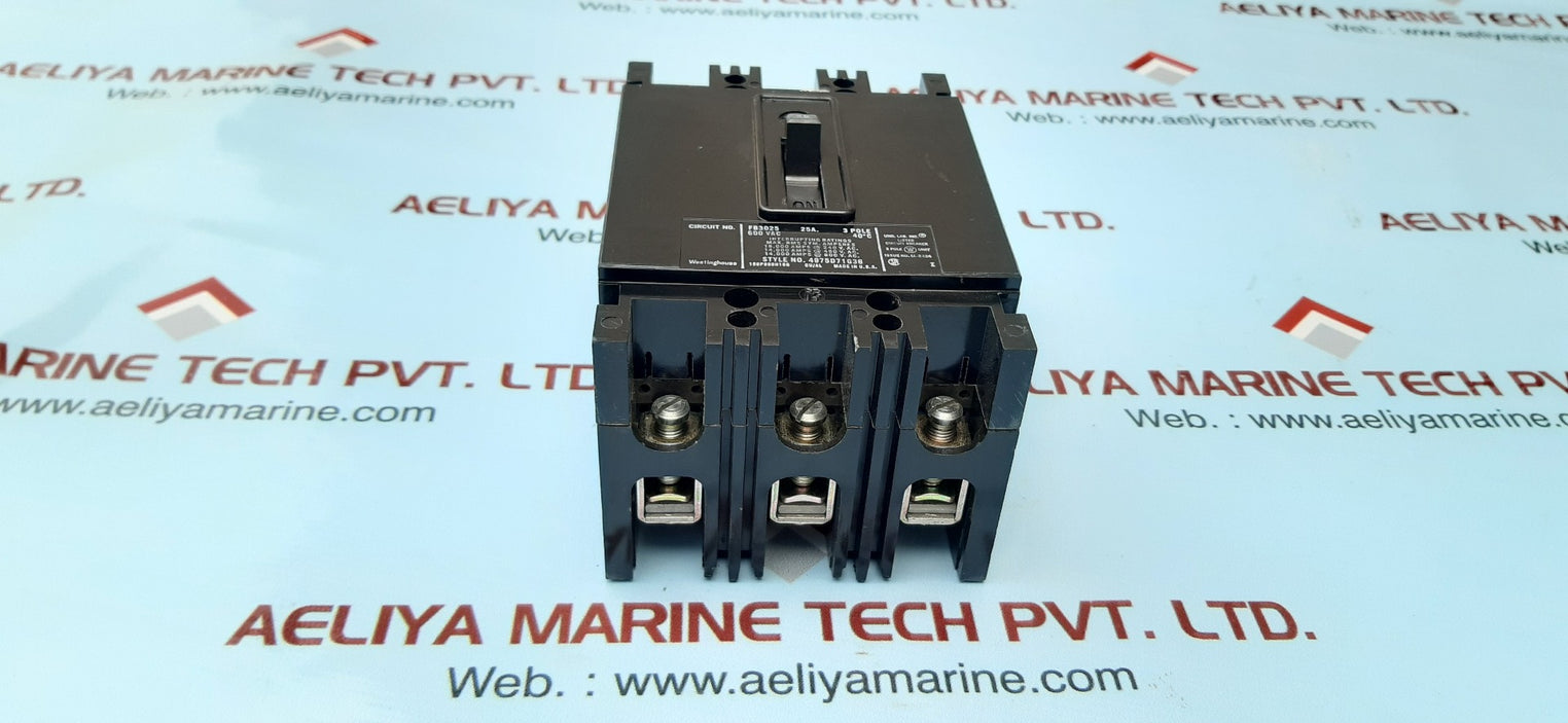 Westinghouse fb3025 600vac 25a 3pole 40'c circuit breaker