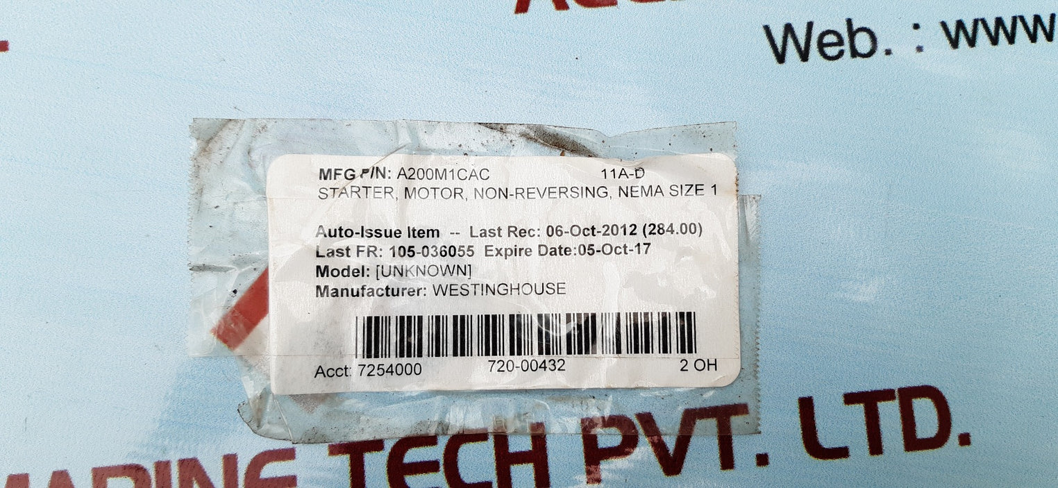Eaton cutler-hammer a200m1cac starter size 1 110/120v