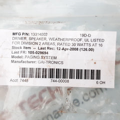Gai-tronics 13314-002 speaker driver