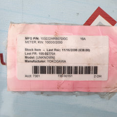 Yokogawa 103222arb07dgc ab-40 ac kilowatts meter