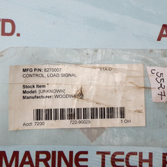 Woodward 8270-007 load signal control