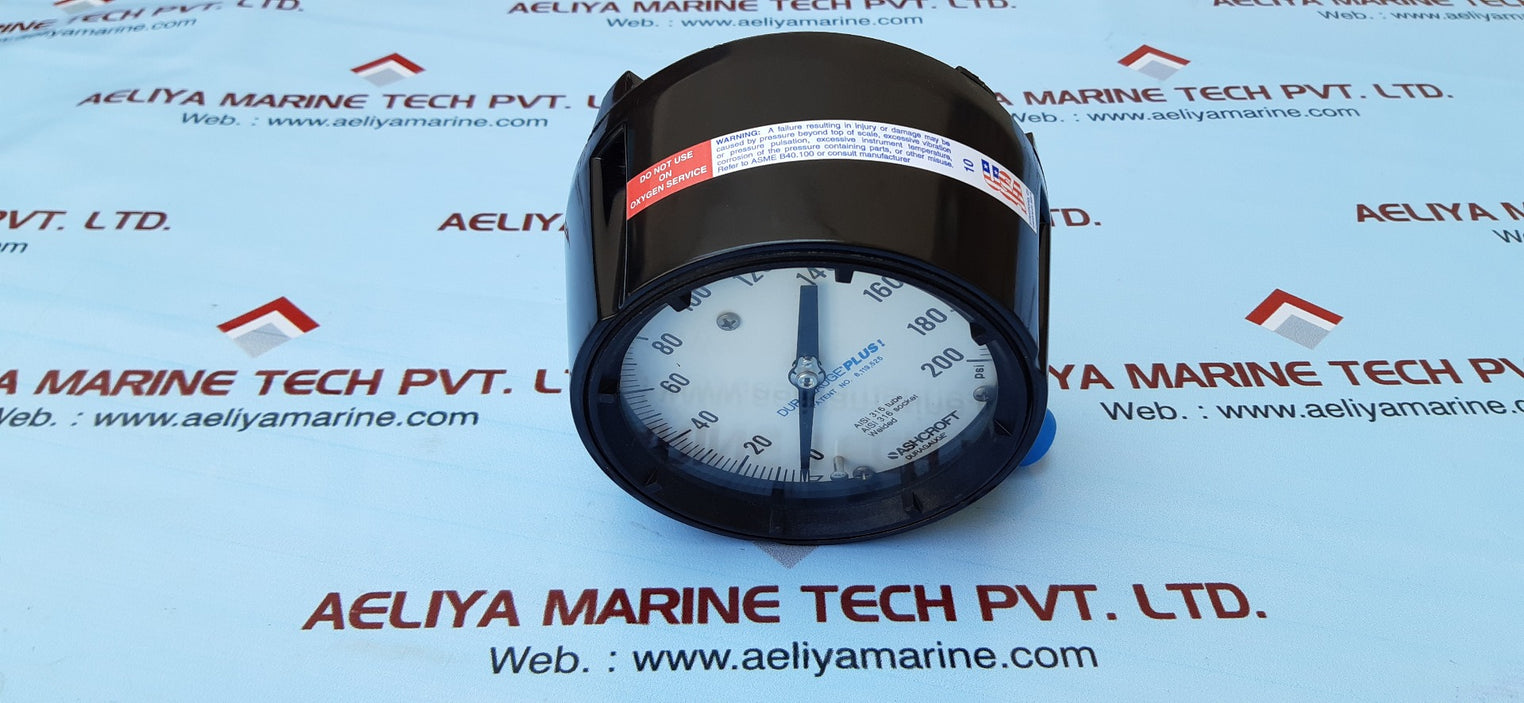 Ashcroft duragauge plus pressure gauge 0-200 psi aisi 316 tube 316aisi socket