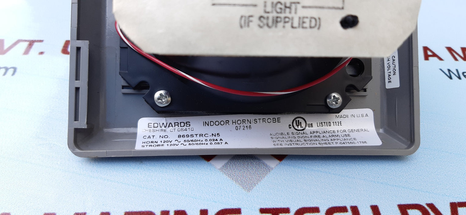Edwards signaling 869strc-n5 horn strobe,clear,120vac
