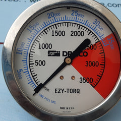 Drilco ezy-torq pressure gauge 0-3000 psi 