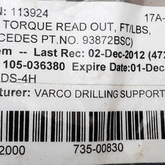 Varco ph-60 pressure gauge 