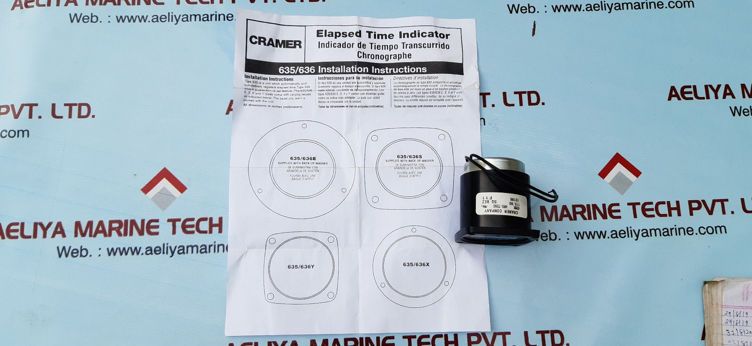 Cramer 635k hour meter 115v/60 hz