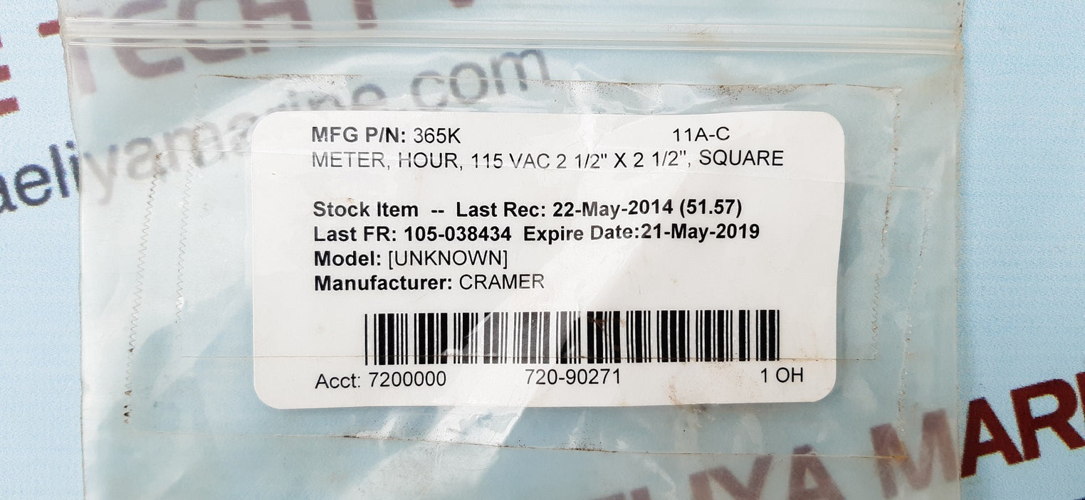 Cramer 635k hour meter 115v/60 hz