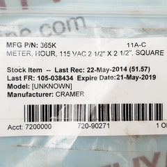 Cramer 635k hour meter 115v/60 hz