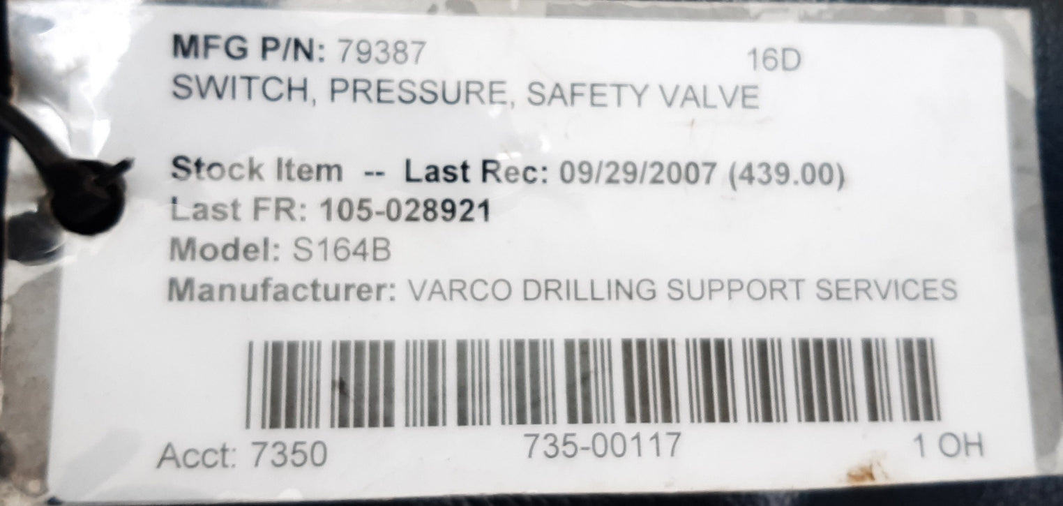 United electric j120-s164b pressure switch