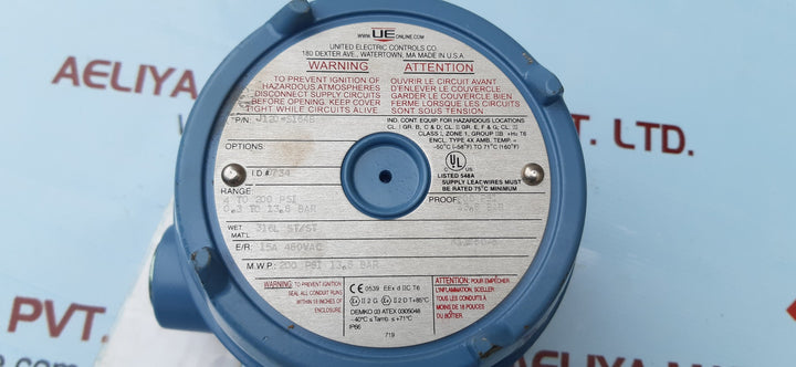 United electric j120-s164b pressure switch