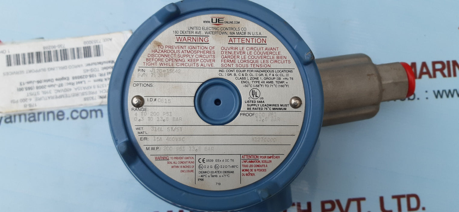 United electric j120-15642 explosion proof differential pressure switch