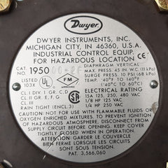 Dwyer 1950 00-2f explosion-proof differential pressure switch