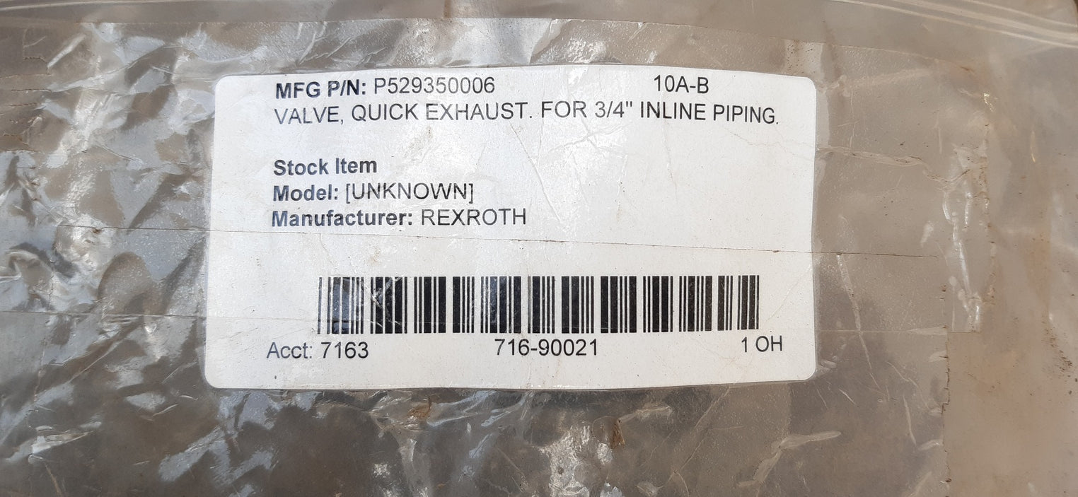 Wabco fluid p52935-6 quick release valve for 3/4