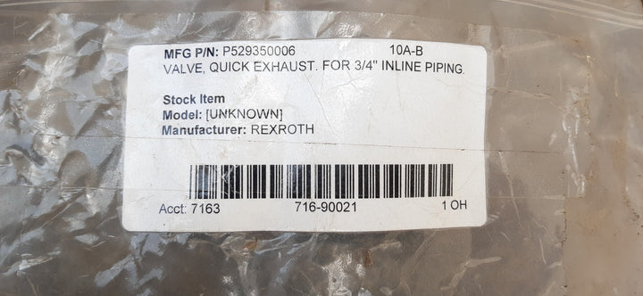 Wabco fluid p52935-6 quick release valve for 3/4
