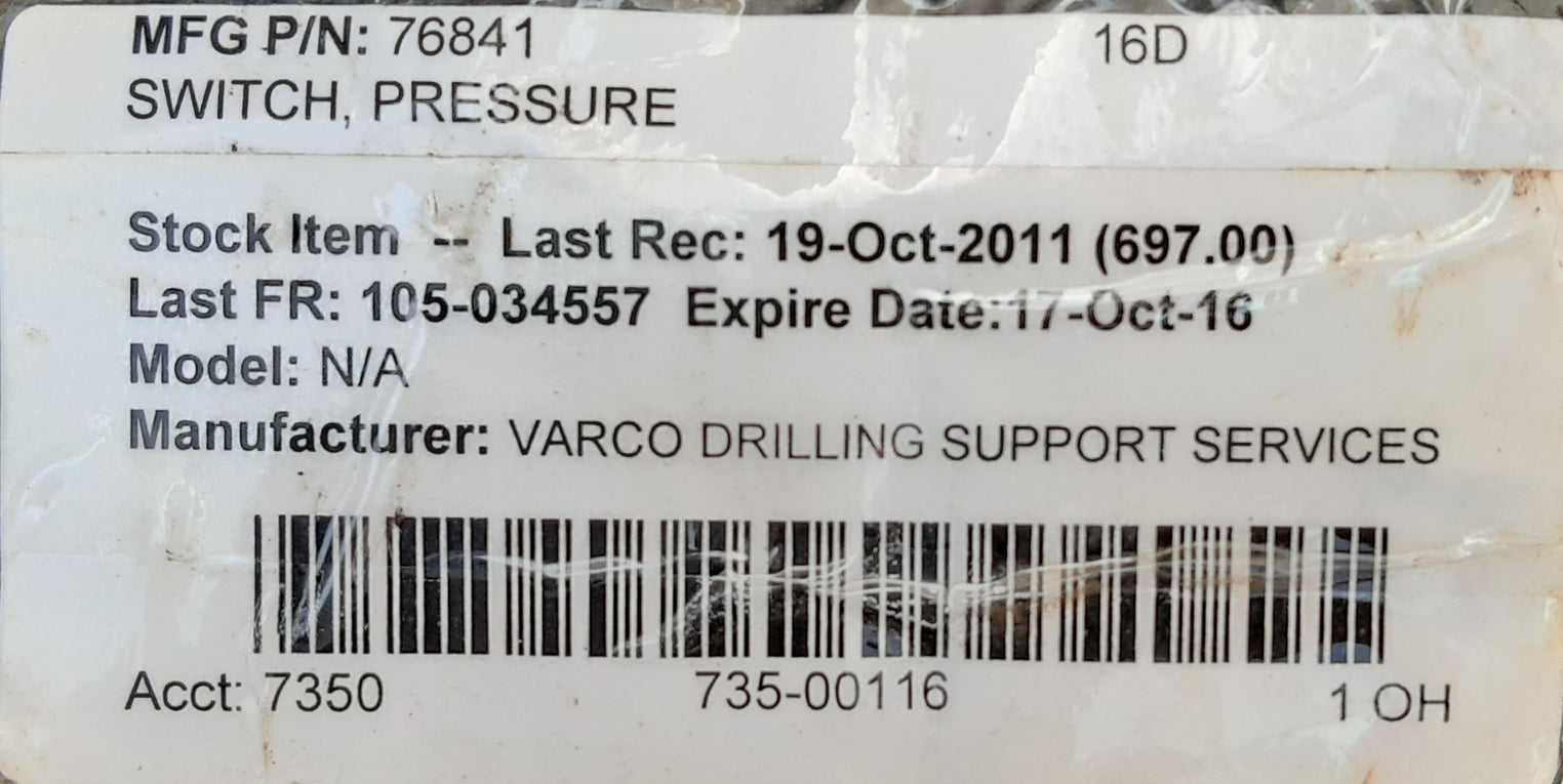 Ue j120-15640 pressure switch