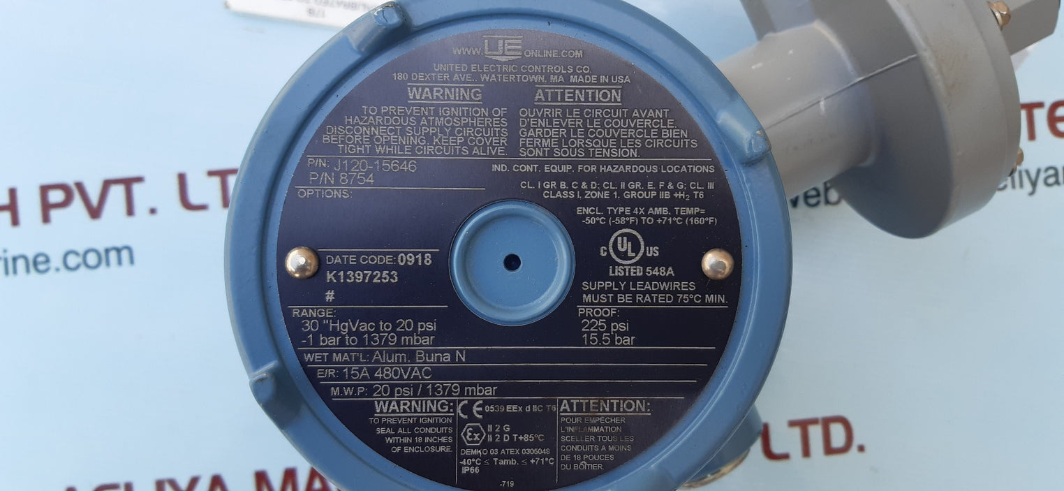 Ue j120-15646 pressure switch