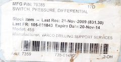 Ue j120k-15641 explosion proof differential pressure switch
