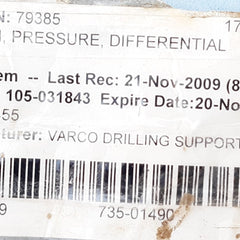 Ue j120k-15641 explosion proof differential pressure switch