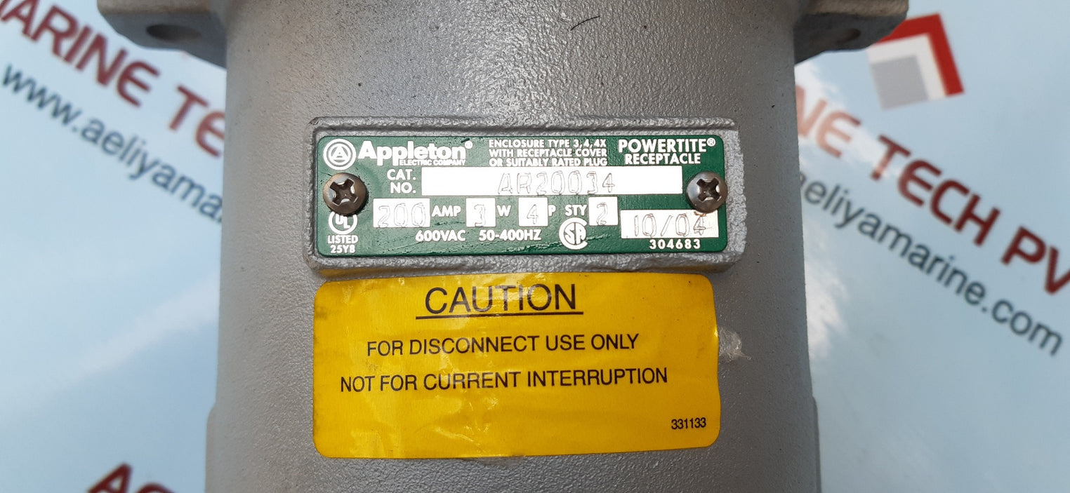 Appleton ar20034 powertite receptacle