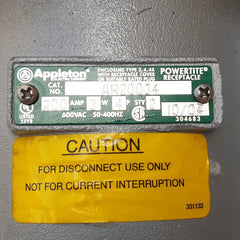Appleton ar20034 powertite receptacle