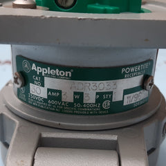 Appleton adr3033 receptacle 3-wire 3-pole 30-amp style1