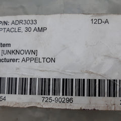 Appleton adr3033 receptacle 3-wire 3-pole 30-amp style1