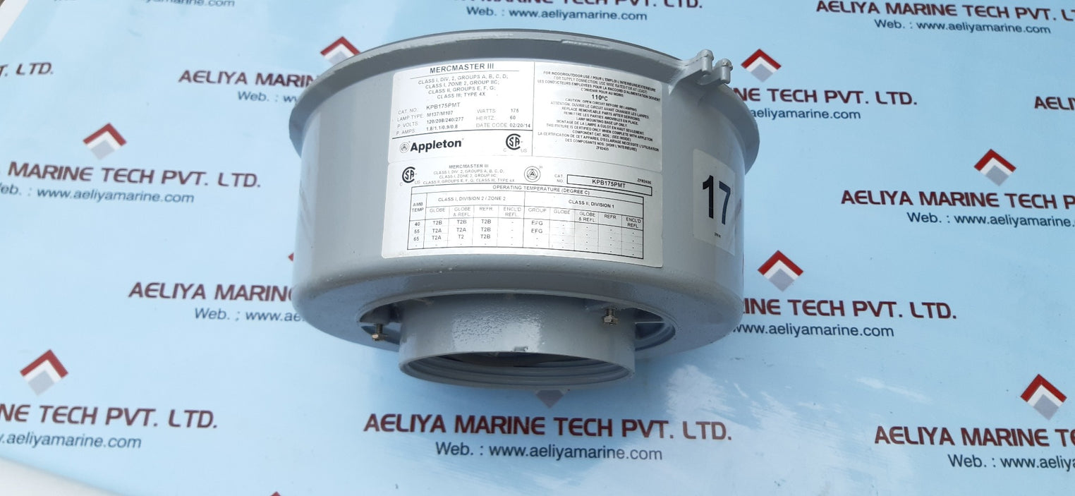 Appleton mercmaster III kpb175pmt 175w ballast body light