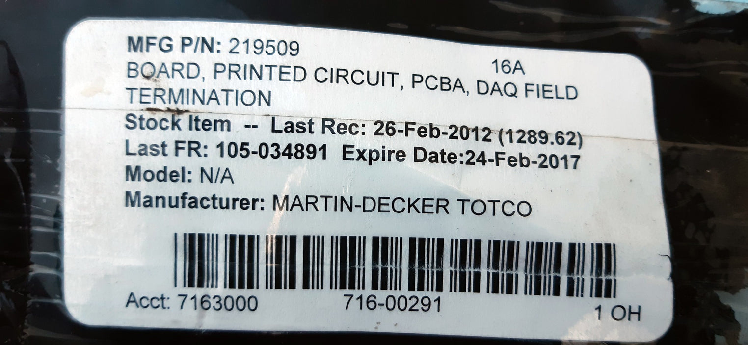 Totco 219508 fab rev h field termination board