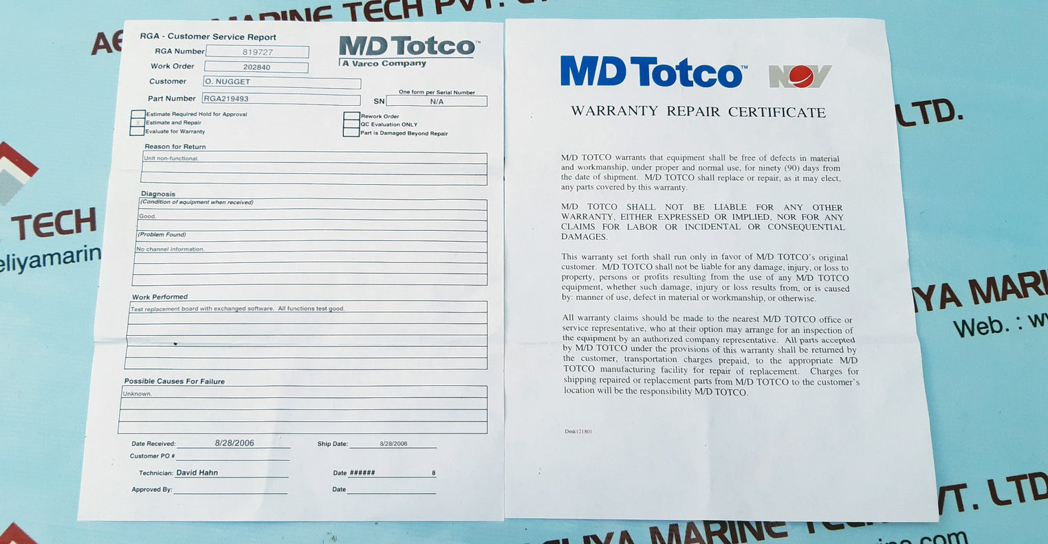 Md totco 219494 pc board 40219493-102