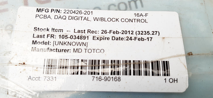 Md totco 219494-001 pc board 40219493-010-u rev m pc board
