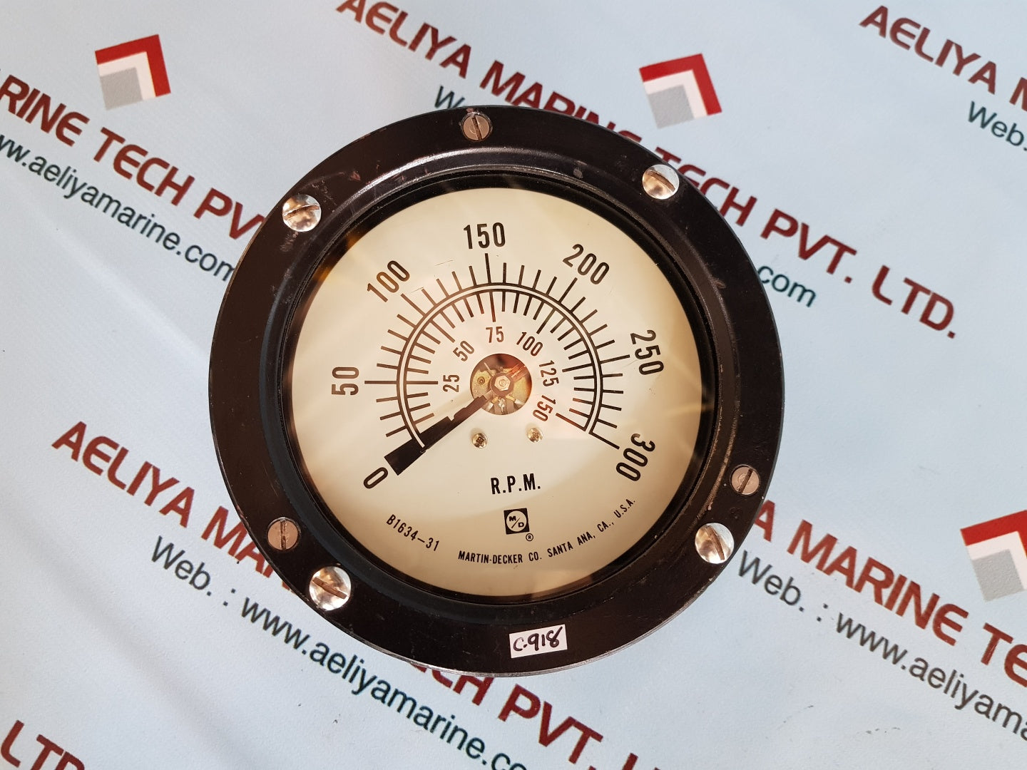 Martin-decker b1634-31 gauge rpm 0-300