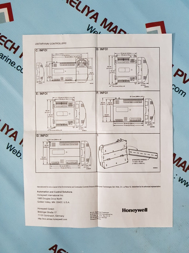 Honeywell pvl4022as programmable vav controller with actuator