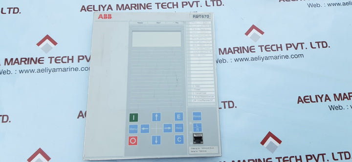 Abb ret670 display 1mrk000008-hb 1/2lqfb rev.r.Io