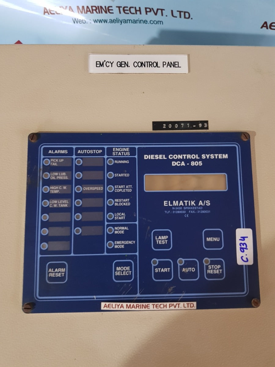 Eldon kgt3424 diesel control system DCA-805